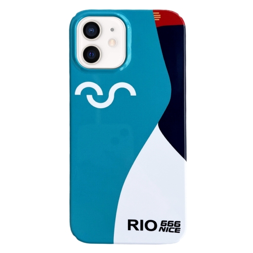 

For iPhone 12 Painted Pattern PC Phone Case(Contrasting Blue)