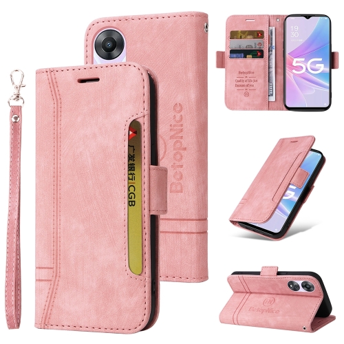 

For OPPO A78 5G Global BETOPNICE Dual-side Buckle Leather Phone Case(Pink)