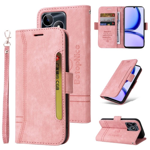 

For Realme C53/Narzo N53 BETOPNICE Dual-side Buckle Leather Phone Case(Pink)