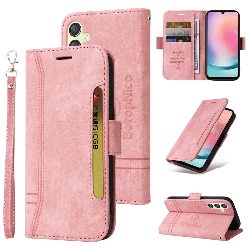 

For Samsung Galaxy A24 4G BETOPNICE Dual-side Buckle Leather Phone Case(Pink)