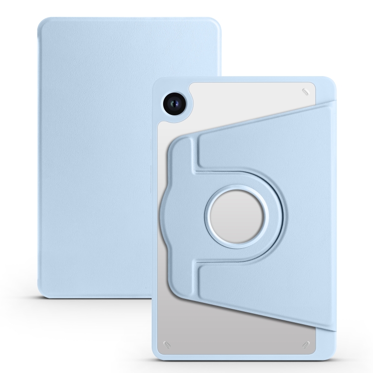 

For Samsung Galaxy Tab A9 Acrylic 360 Degree Rotation Smart Tablet Leather Case(Ice Blue)