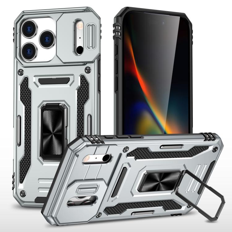 

For iPhone 17 Pro Max Armor PC + TPU Camera Shield Phone Case(Grey)