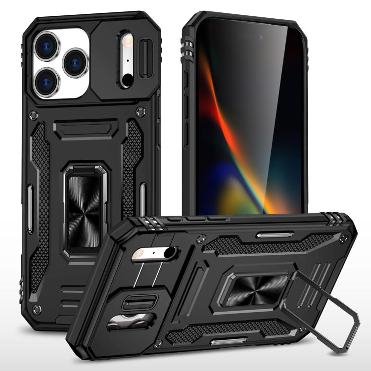 

For iPhone 17 Pro Armor PC + TPU Camera Shield Phone Case(Black)