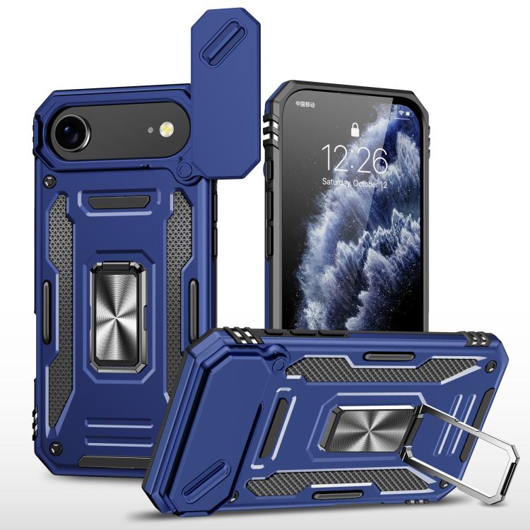 

For iPhone 17 Air Armor PC + TPU Camera Shield Phone Case(Navy Blue)