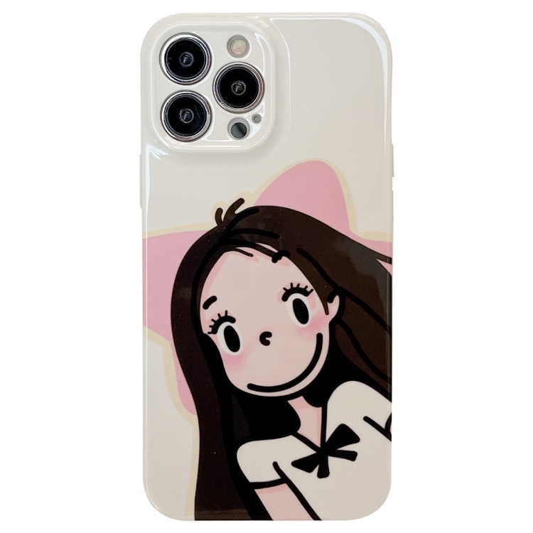 

For iPhone 12 Pro Max Precise Hole TPU Phone Case(Girl)