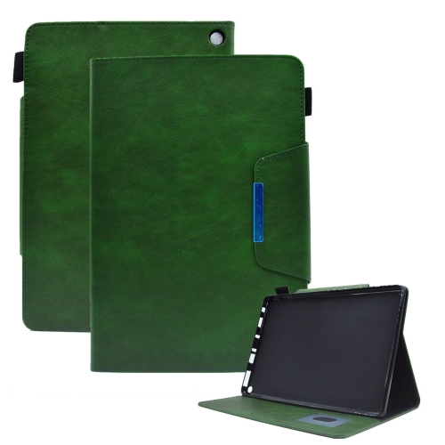 

For Amazon Fire Max 11 2023 Suede Cross Texture Magnetic Clasp Leather Tablet Case(Green)