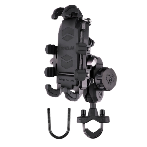 

MOTOSLG Crab Motorcycle Phone Clamp Bracket U-Type Headbar Mount with Anti-theft Lock(Black)