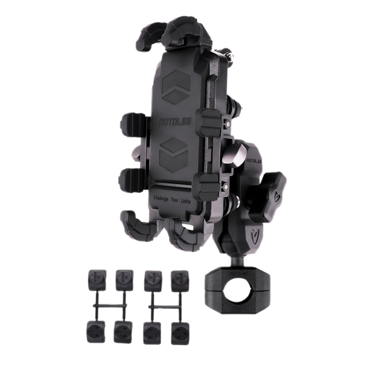 

MOTOSLG Crab Motorcycle Phone Clamp Bracket O-Type Rear Mirror Mount(Black)
