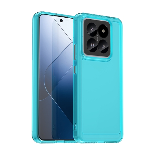 

For Xiaomi 14 Pro Candy Series TPU Phone Case(Transparent Blue)