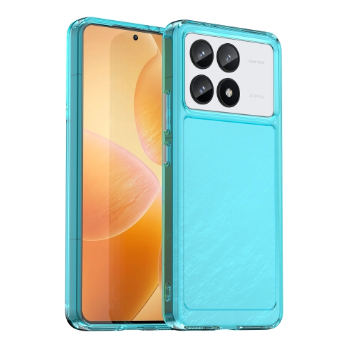 

For Xiaomi Redmi K70 Pro Candy Series TPU Phone Case(Transparent Blue)