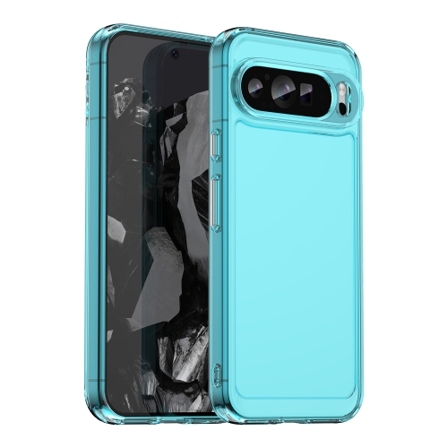 

For Google Pixel 9 Pro Candy Series TPU Phone Case(Transparent Blue)