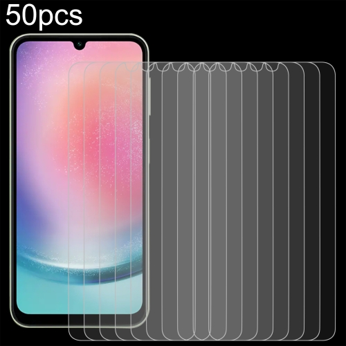 

For Samsung Galaxy A25 5G / 4G 50pcs 0.26mm 9H 2.5D Tempered Glass Film