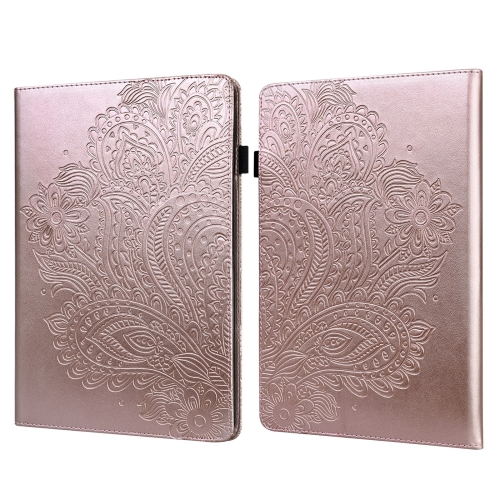 

For Amazon Kindle Parperwhite 6 2022 Peacock Embossed Pattern Leather Tablet Case(Rose Gold)