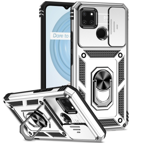 

For Realme C21Y / C25Y Sliding Camshield Holder Phone Case(Silver)