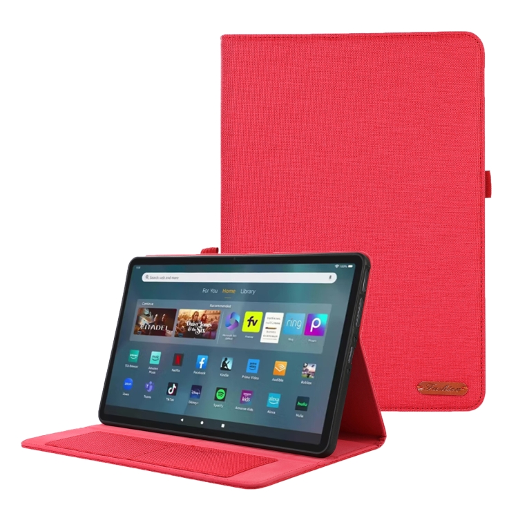 

For Amazon Fire Max 11 Fabric Leather Tablet Case(Red)