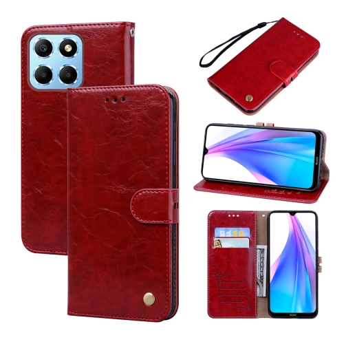 

For Honor X8 5G/Play6C 5G/X6 4G/X6S/70 Lite Oil Wax Texture Leather Phone Case(Red)