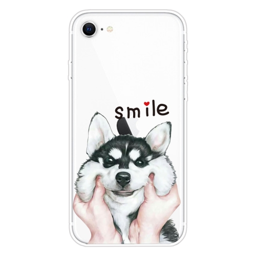 For iPhone SE 2020 / 8 / 7 Coloured Drawing Pattern Highly Transparent TPU Protective Case(Pinch Dog)