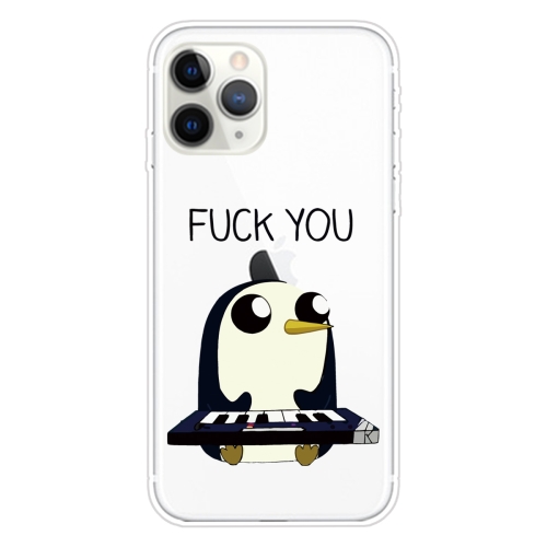 For iPhone 11 Pro Coloured Drawing Pattern Highly Transparent TPU Protective Case(Penguin)