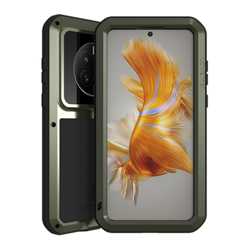 

For Huawei Mate 50 Pro LOVE MEI POWERFUL Metal Shockproof Life Waterproof Dustproof Phone Case(Army Green)