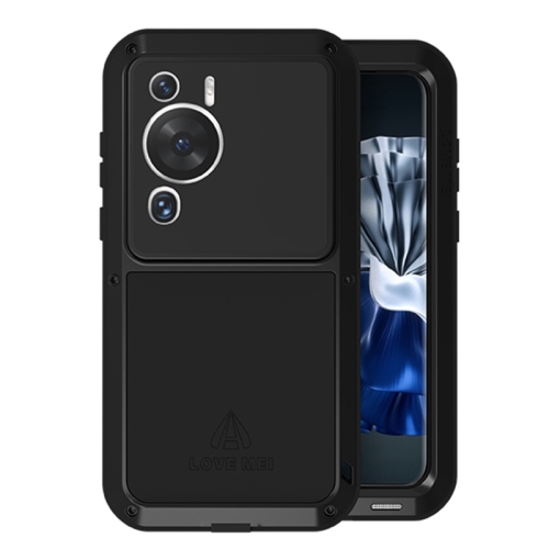 

For Huawei P60 / P60 Pro / P60 Art LOVE MEI POWERFUL Metal Shockproof Life Waterproof Dustproof Phone Case(Black)