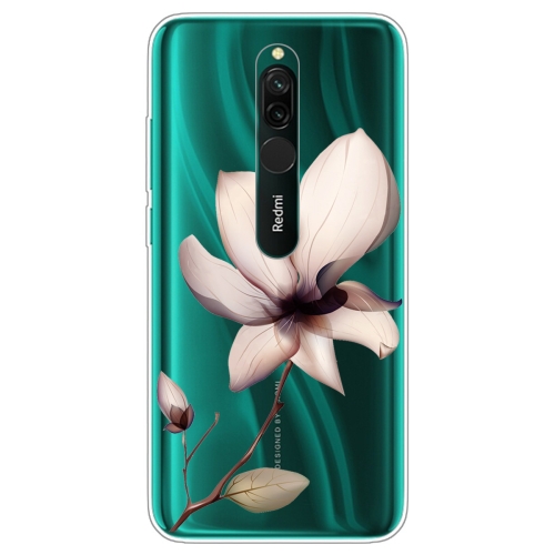 For Xiaomi Redmi 8 Coloured Drawing Pattern Highly Transparent TPU Protective Case(Lotus)