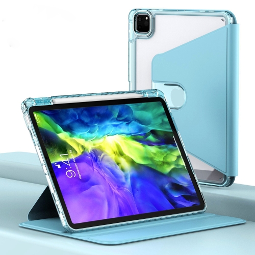 

For iPad Pro 11 2022 / 2021 / 2020 Clear 360 Rotation Stand Smart Leather Tablet Case(Baby Blue)