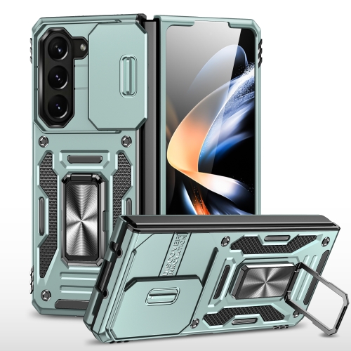 

For Samsung Galaxy Z Fold5 5G Armor PC + TPU Camera Shield Phone Case(Alpine Green)
