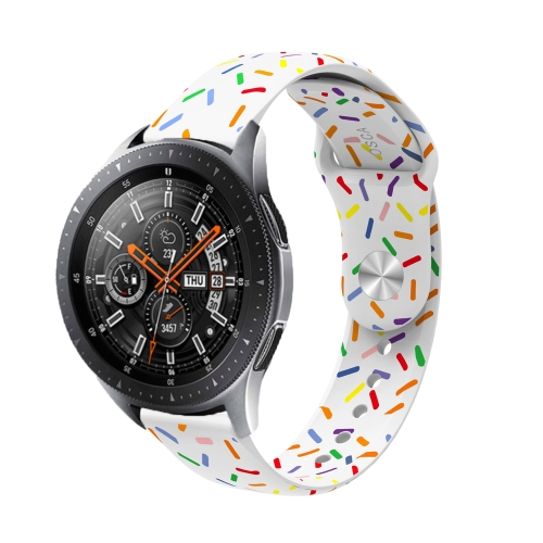 

For Garmin Venu / SQ / SQ2 / Venu 2 Plus 20mm Sports Rainbow Dots Silicone Watch Band(White)