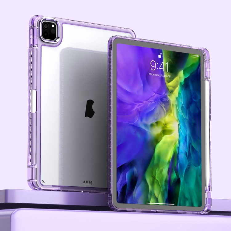 

For iPad Pro 11 2022 / 2021 / 2020 Clear Acrylic Shockproof Tablet Case(Purple)