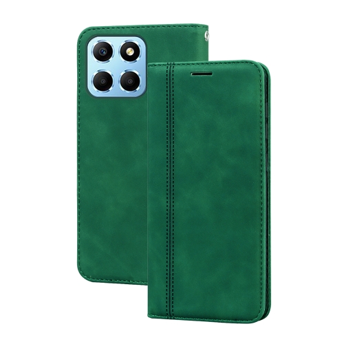 

For Honor X8 5G/Play6C 5G/X6 4G/X6S/70 Lite Frosted Business Magnetic Horizontal Flip PU Phone Case(Green)