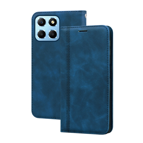 

For Honor X8 5G/Play6C 5G/X6 4G/X6S/70 Lite Frosted Business Magnetic Horizontal Flip PU Phone Case(Blue)