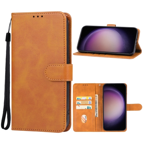 

For Samsung Galaxy S23 FE 5G Leather Phone Case(Brown)