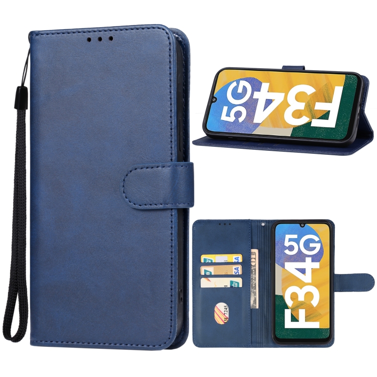 

For Samsung Galaxy F34 Leather Phone Case(Blue)
