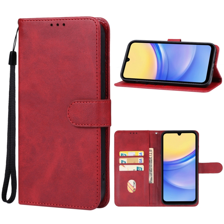 

For Samsung Galaxy F15 Leather Phone Case(Red)