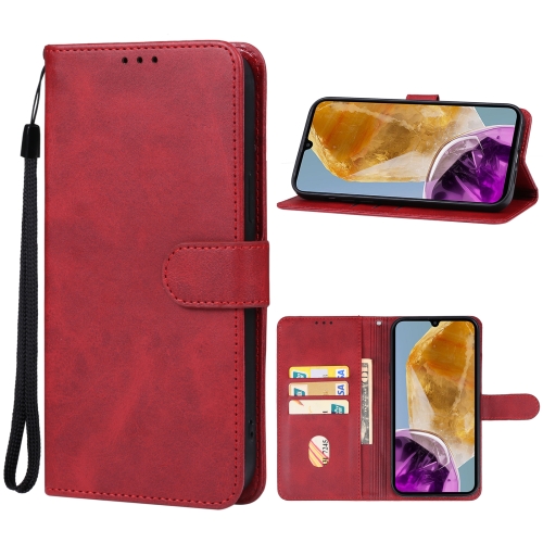 

For Samsung Galaxy M15 Leather Phone Case(Red)