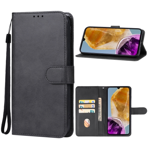 

For Samsung Galaxy M15 Leather Phone Case(Black)
