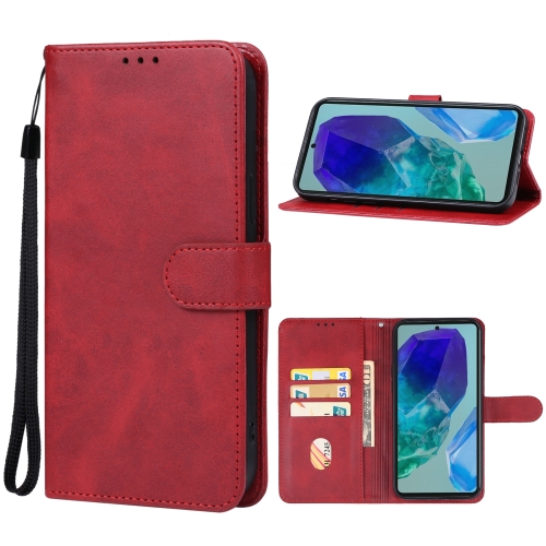 

For Samsung Galaxy M55 Leather Phone Case(Red)