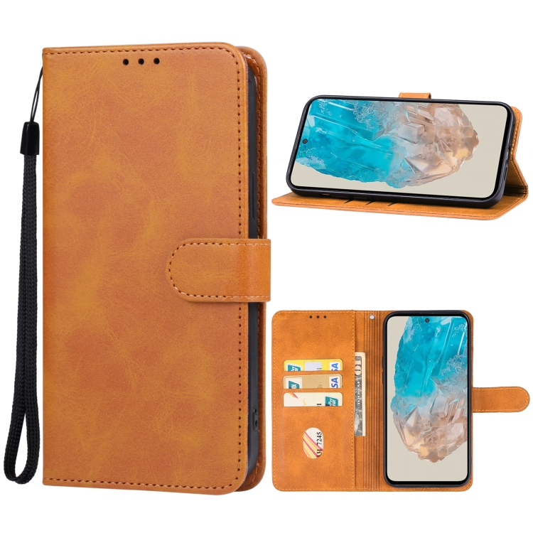 

For Samsung Galaxy M35 Leather Phone Case(Brown)