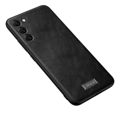 

For Samsung Galaxy S23+ 5G SULADA Shockproof TPU + Handmade Leather Phone Case(Black)