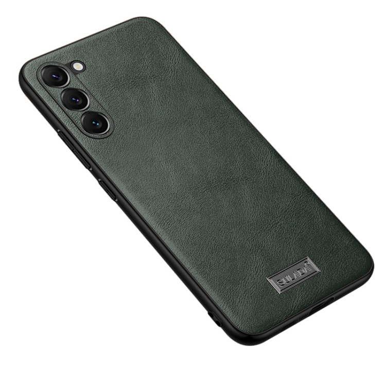 

For Samsung Galaxy S24 5G SULADA Shockproof TPU + Handmade Leather Phone Case(Green)