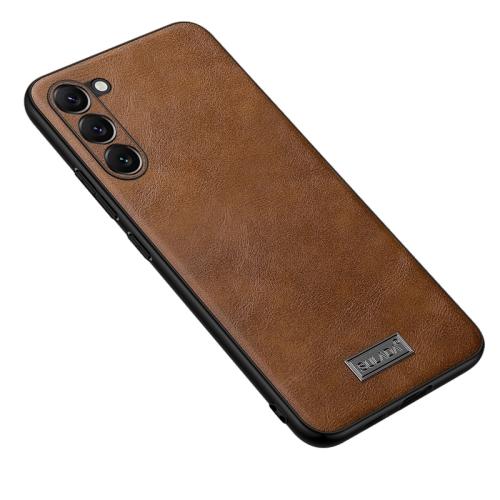 

For Samsung Galaxy S24 5G SULADA Shockproof TPU + Handmade Leather Phone Case(Brown)