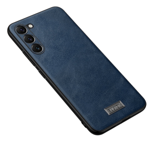 

For Samsung Galaxy S24 5G SULADA Shockproof TPU + Handmade Leather Phone Case(Blue)