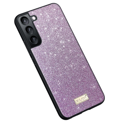 

For Samsung Galaxy S23 5G SULADA Glittery TPU + Handmade Leather Phone Case(Purple)