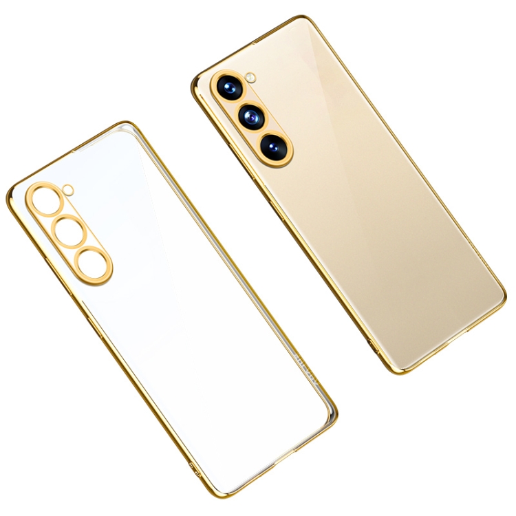 

For Samsung Galaxy S23 5G SULADA Shockproof Plating TPU Transparent Phone Case(Gold)