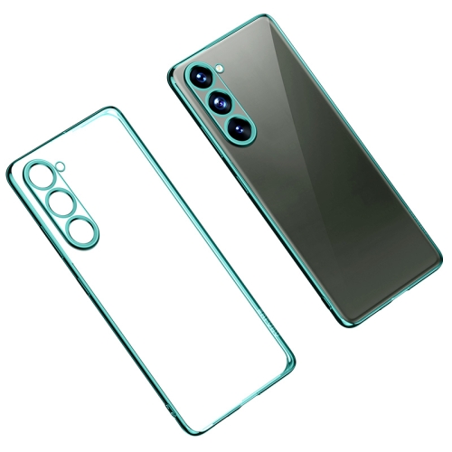 

For Samsung Galaxy S23 5G SULADA Shockproof Plating TPU Transparent Phone Case(Green)