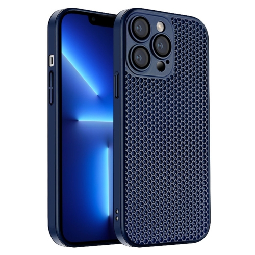 For iPhone 13 Pro Honeycomb Radiating PC Phone Case(Blue) 104nt 24v 40w e3d revo ceramic hotend heated core pro kit quick heating e3drevo hotend 300°c efficient heat dissipation hot end