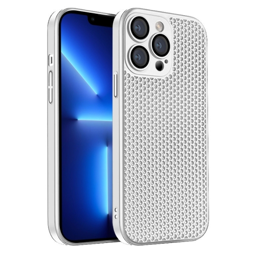 

For iPhone 13 Pro Honeycomb Radiating PC Phone Case(White)