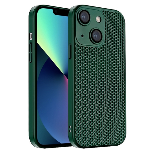 For iPhone 13 Honeycomb Radiating PC Phone Case(Green) versatile silicone mold concrete molds silicone casting mold with horn vase mold for vases pen holder crafts
