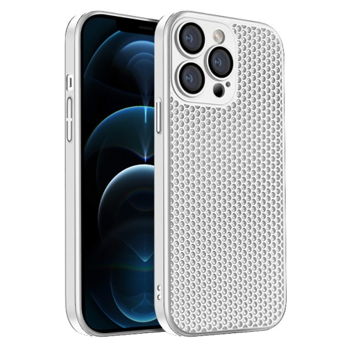 

For iPhone 12 Pro Max Honeycomb Radiating PC Phone Case(White)