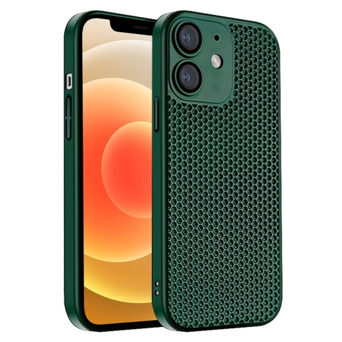

For iPhone 12 Honeycomb Radiating PC Phone Case(Green)